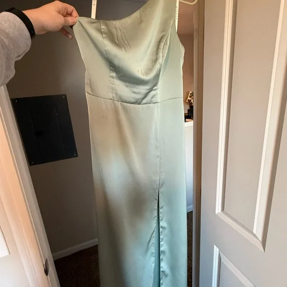 Azazie One-Shoulder Agave Dress - Picture 2 of 4